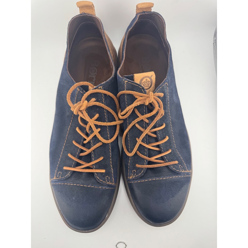 Born Mens Navy Blue‎ Suede Leather Cap Toe Sneakers BM0006388 Size 9M